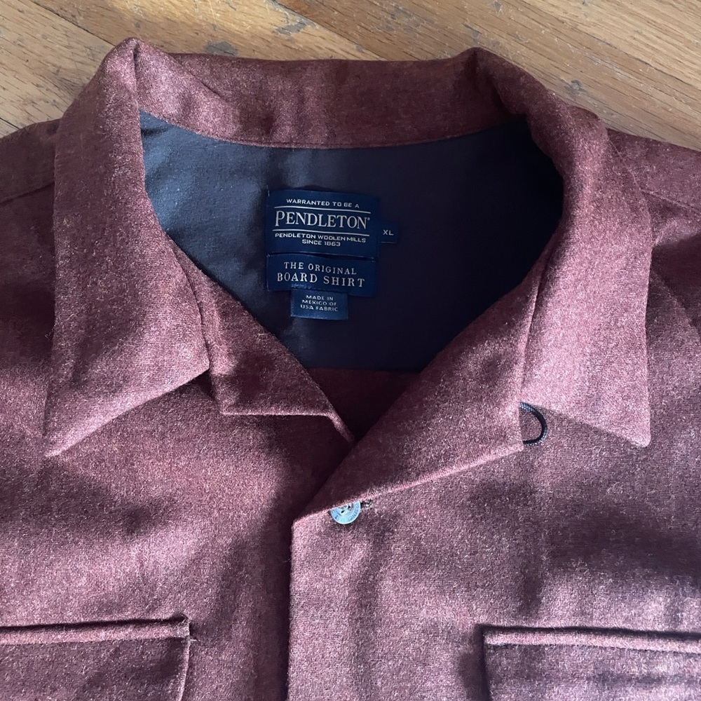 Mens Pendleton Rust Solid Wool Board Shirt - image 5